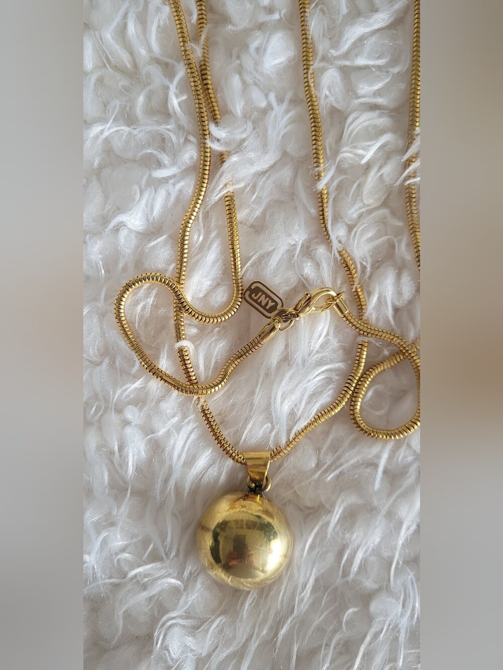 Vintage 18" Gold Tone Ball Pendant Necklace by Jones New York